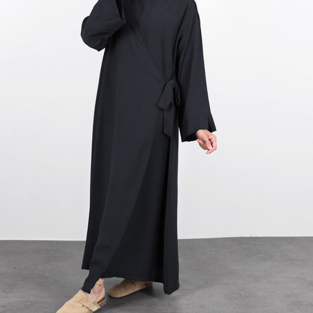Muslim Modest Dress for Women Eid Plain Dubai Abaya Luxury Elegant Islam Party Clothing Solid Color Robe