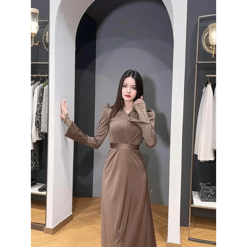Fashion Silky muslim Abaya Muslim Dress female big swing Islamic Kaftan Robe Muslimah Abaya with belt Fabric