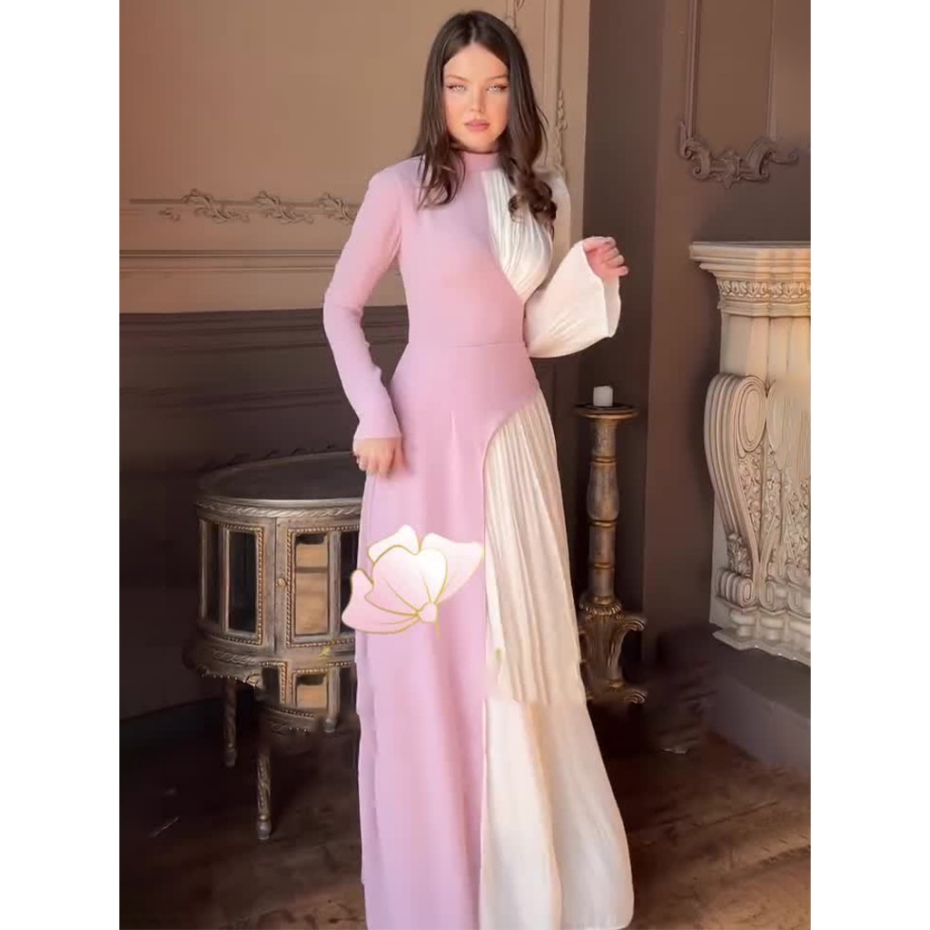 Graceful Long-Sleeve Dress – Chic Big Swing Style for Special Occasions & Celebrations
