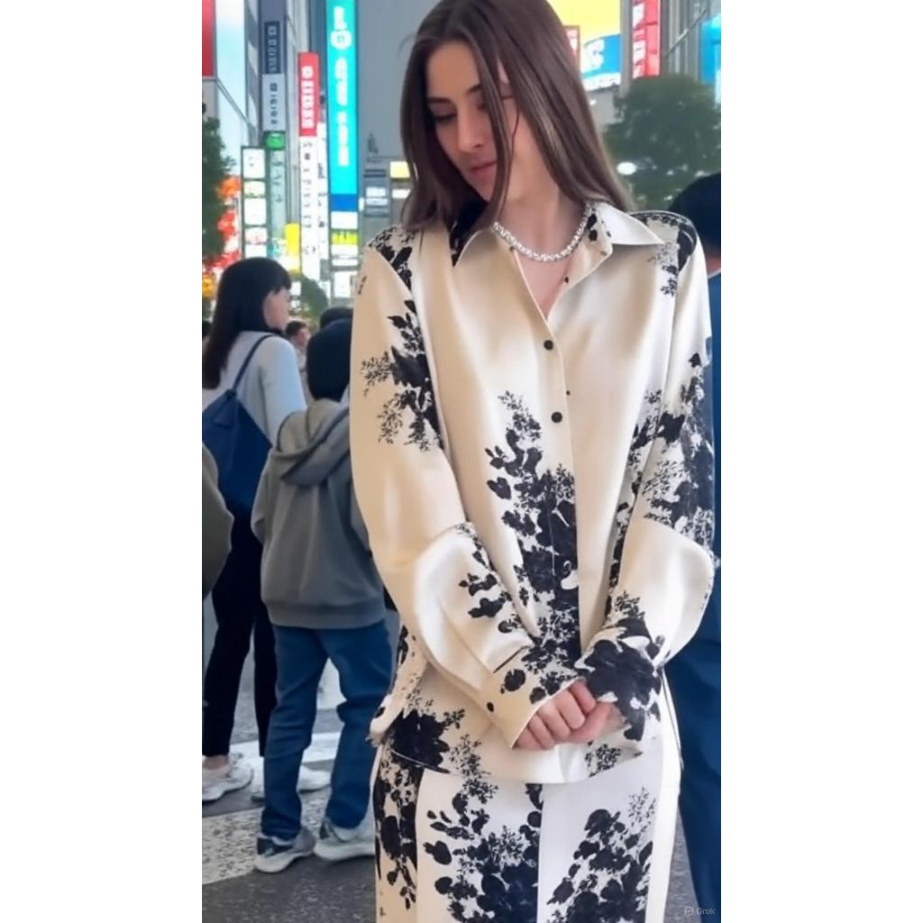 2 Piece Abaya Set Muslim Women Flower Print Shirt Skirt Suits Ramadan Dubai Abayas Islam Outfits Jalabiya Ensemble