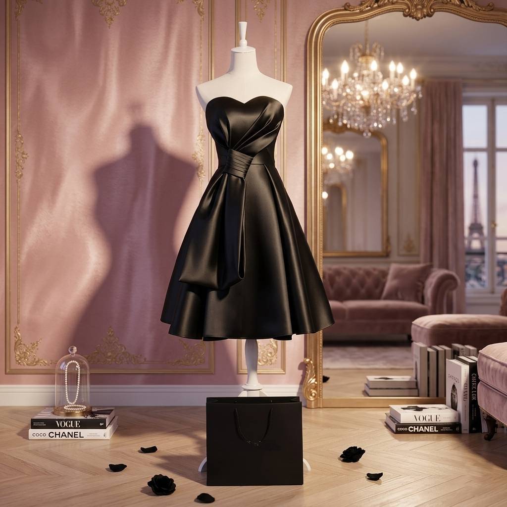 Black Short Prom Dress Lady Girl Women Robe Princess Banquet Party Ball Dress Gradaution Female Performance Gown
