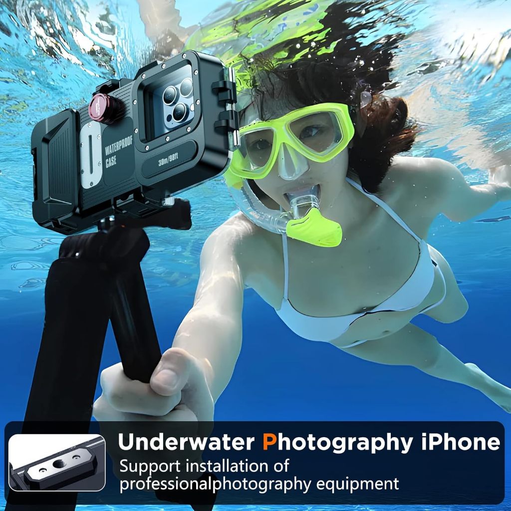 Underwater 98FT/30M Waterproof Diving Case Cover for iPhone 14 15 16 17 pro Max Samsung S24 Ultra