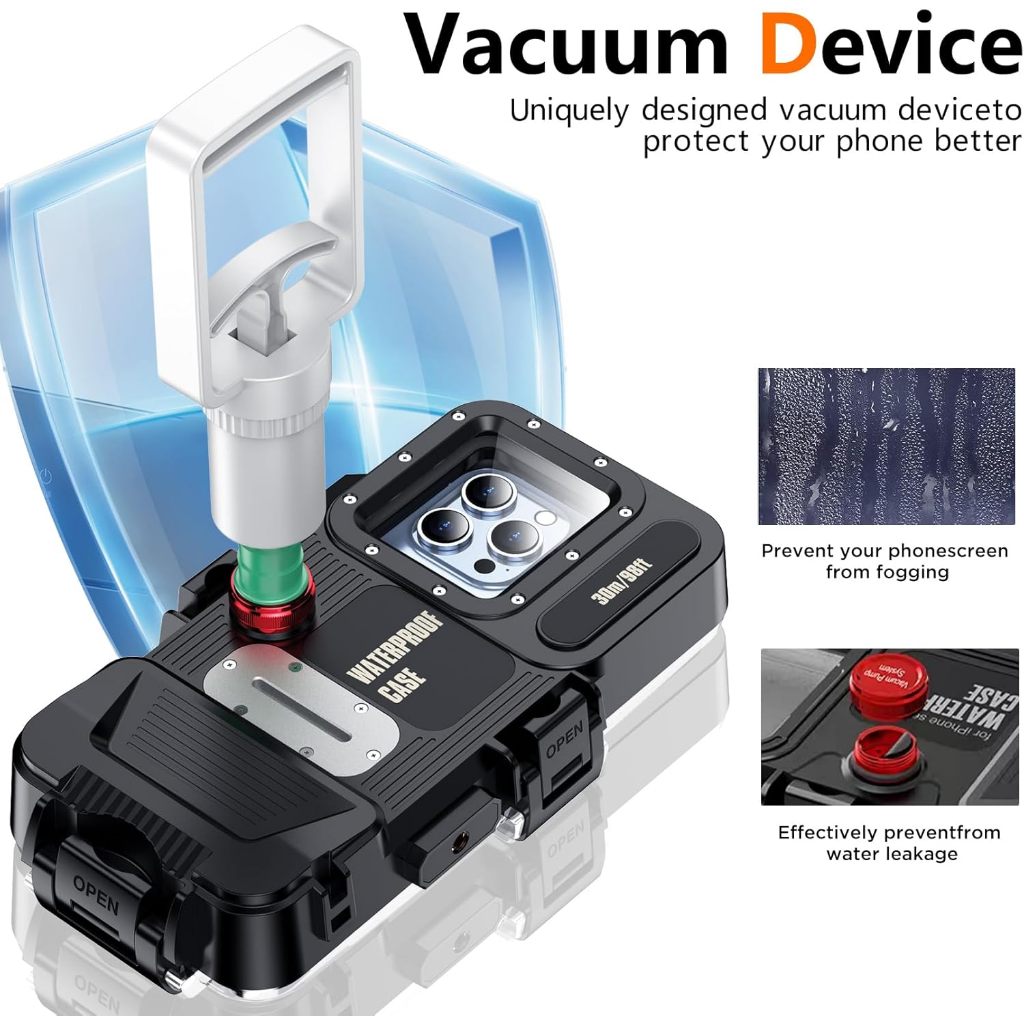 Underwater 98FT/30M Waterproof Diving Case Cover for iPhone 14 15 16 17 pro Max Samsung S24 Ultra