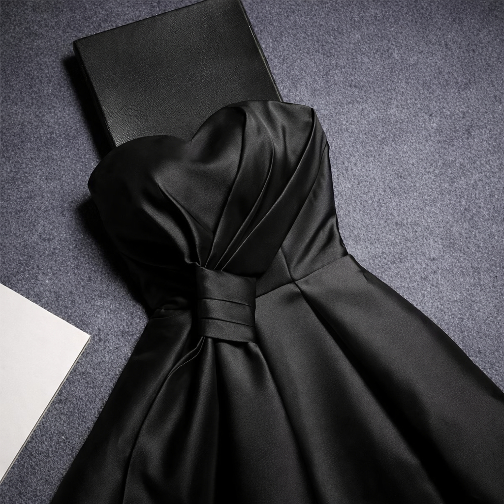 Black Short Prom Dress Lady Girl Women Robe Princess Banquet Party Ball Dress Gradaution Female Performance Gown