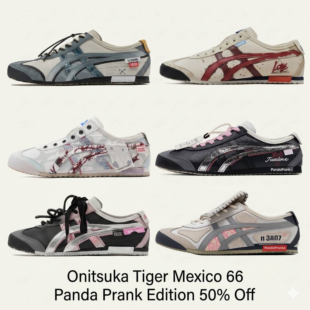 Authentic Onitsuka Tiger Mexico 66 Panda Prank Edition Sneaker  Limited Release  Retro Japan Style