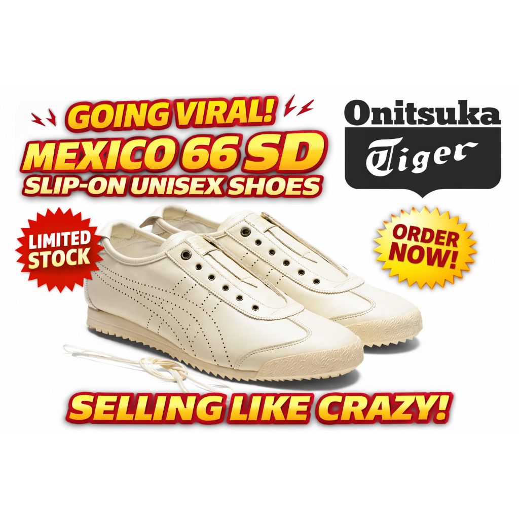 Authentic Onitsuka Tiger Mexico 66 SD Slip‑On Unisex Shoes | Iconic Japanese Design Trending Worldwide 🔥