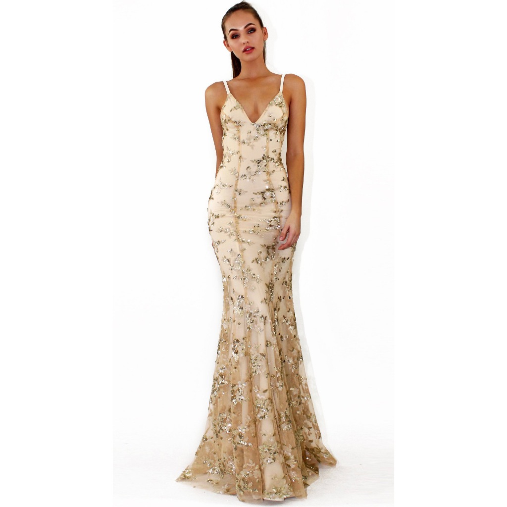 Luxury Women Mermaid Evening Wedding Spring Dress Spaghetti Strap Sequins Backless Prom Dress Party Maxi Gown