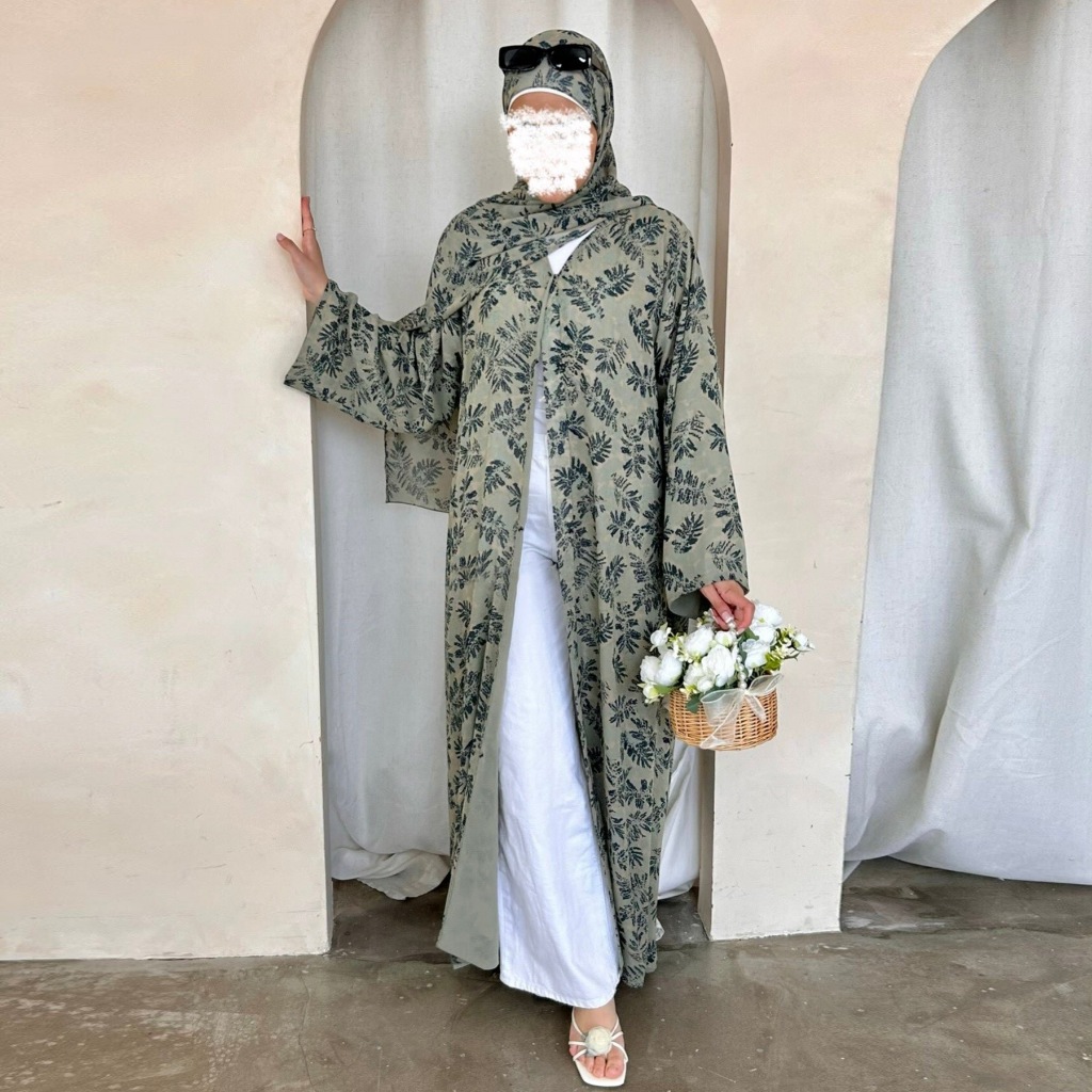 Raya Women Abaya Muslim Cardigan Dress Scarf Ramadan Jalabiya Print Caftan Dubai Long Jubah Kaftan