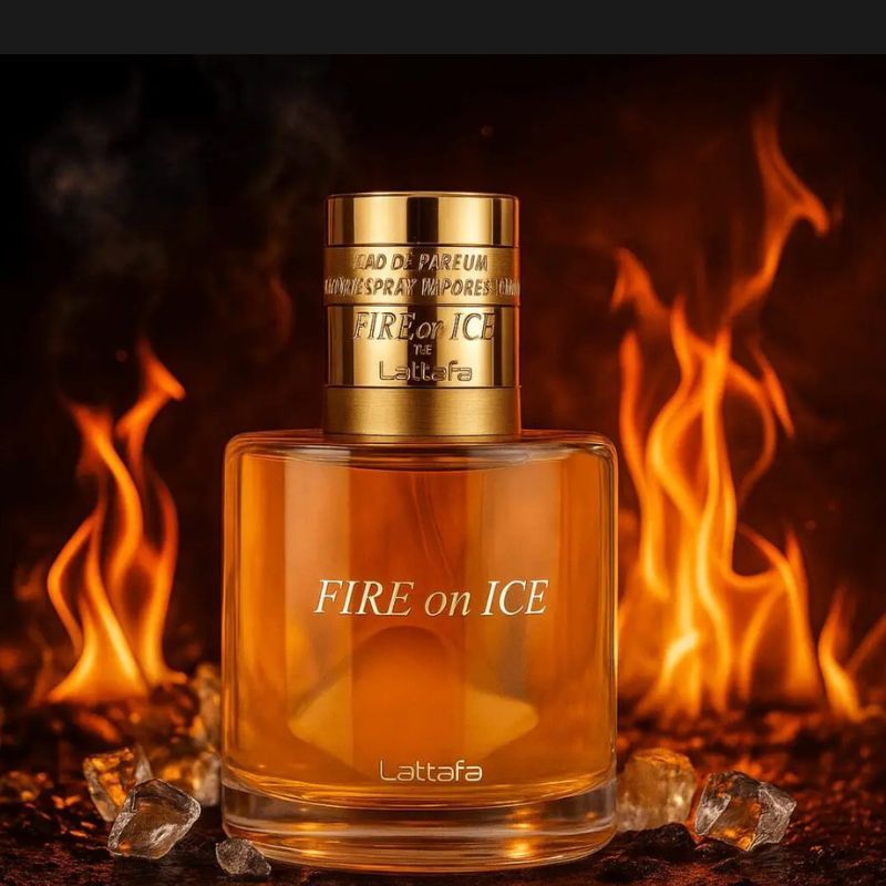 🔥 Fire on Ice by Lattafa – Viral Cognac Oud Perfume | Boozy, Spicy, Addictive | Unisex EDP | Luxury Arabic Fragrance