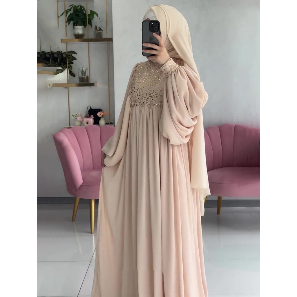 Muslim Fashion Abayas Women's Elegant Party Dress Sequins Splices Loose Robe Ramadan Kaftan Dubai Islamic