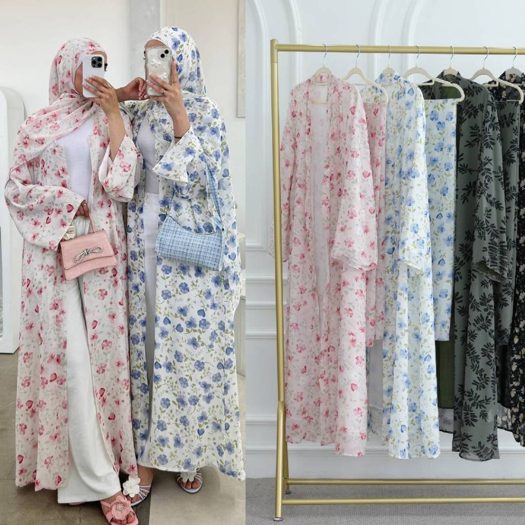 Raya Women Abaya Muslim Cardigan Dress Scarf Ramadan Jalabiya Print Caftan Dubai Long Jubah Kaftan