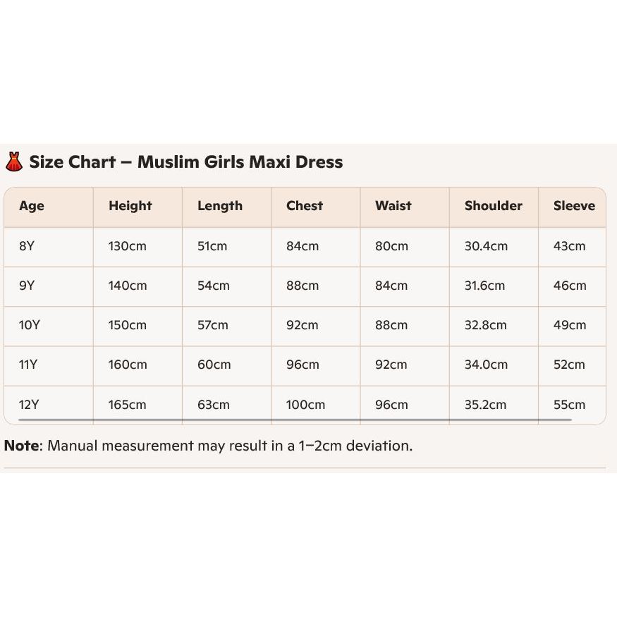 Dubai Muslim Kids Girls Embroidery Maxi Dress Robe Prayer Ramadan Loose Children Islamic Clothing Arabic Abaya