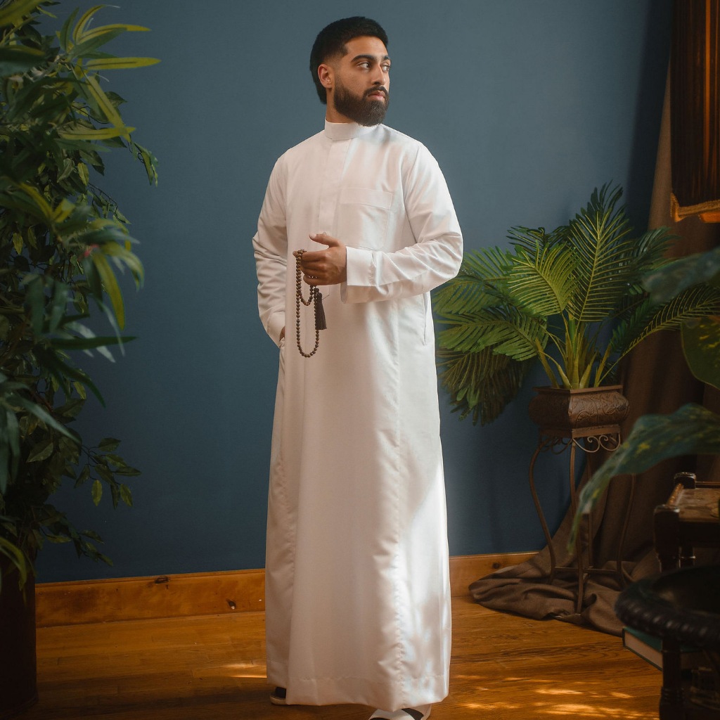 SAUDI AL-ASIL PRIEMER Muslim Men Jubba Thobe Zipper Kimono Dress Saudi Islamic Muslim Clothing Abaya Dubai Arab Dress