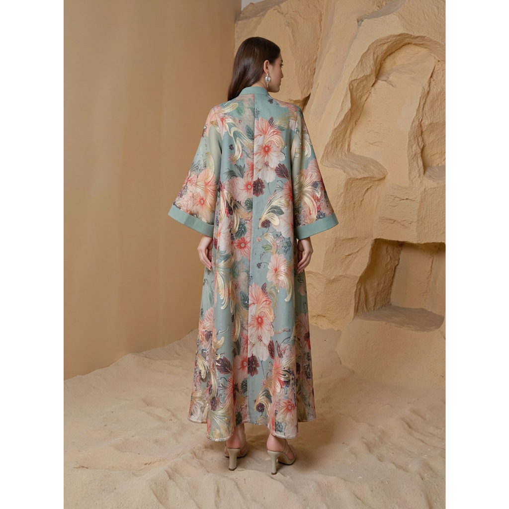 Evening Dresses Arab Long Robe Embroidery Muslim Women Party Jalabiya Ramadan Dubai Abayas Kaftan Islam