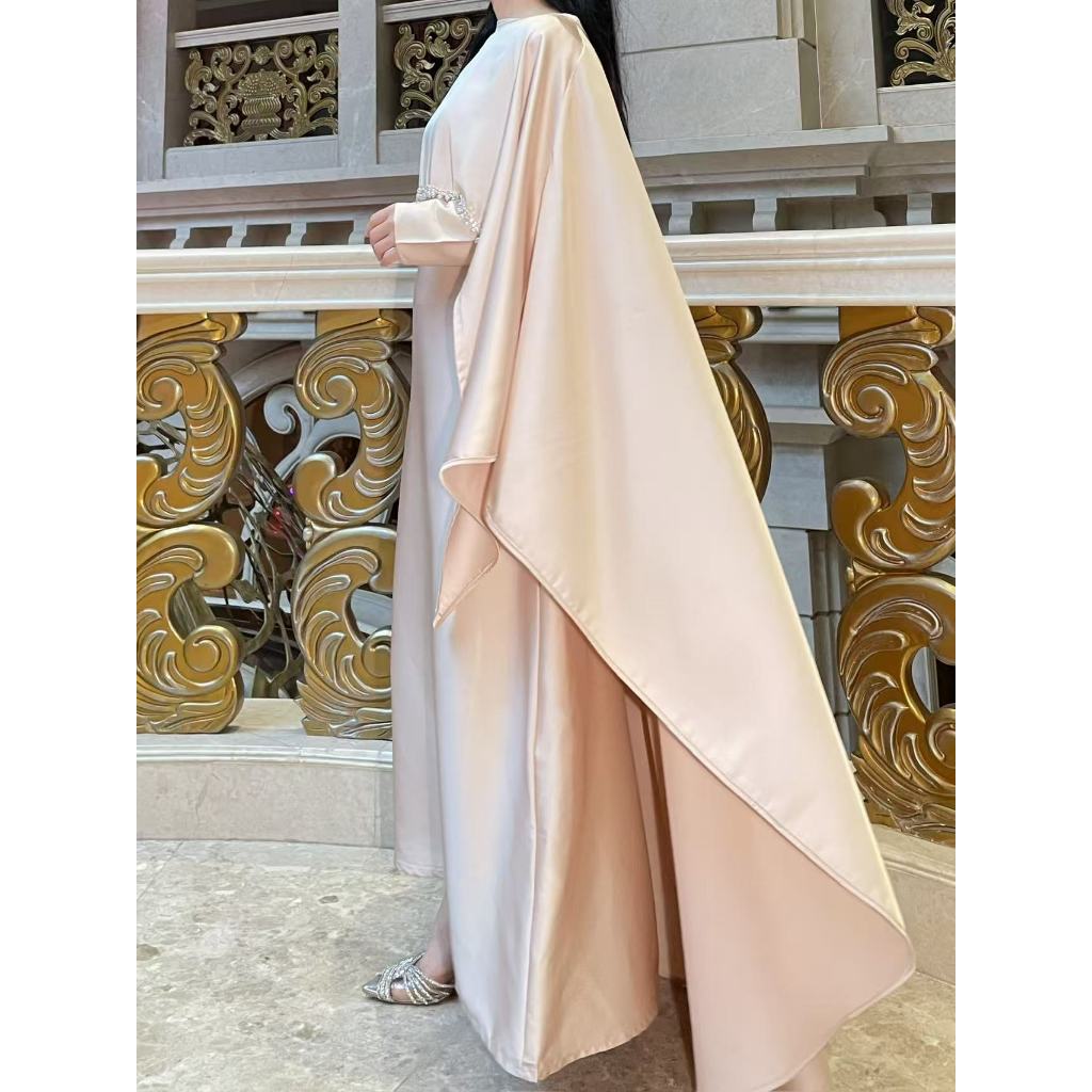 Elegant Pearl Chain Abaya Modest Abaya Muslim Hijab Ramadan Daily Commute Abaya Dubai Style Modest Robe