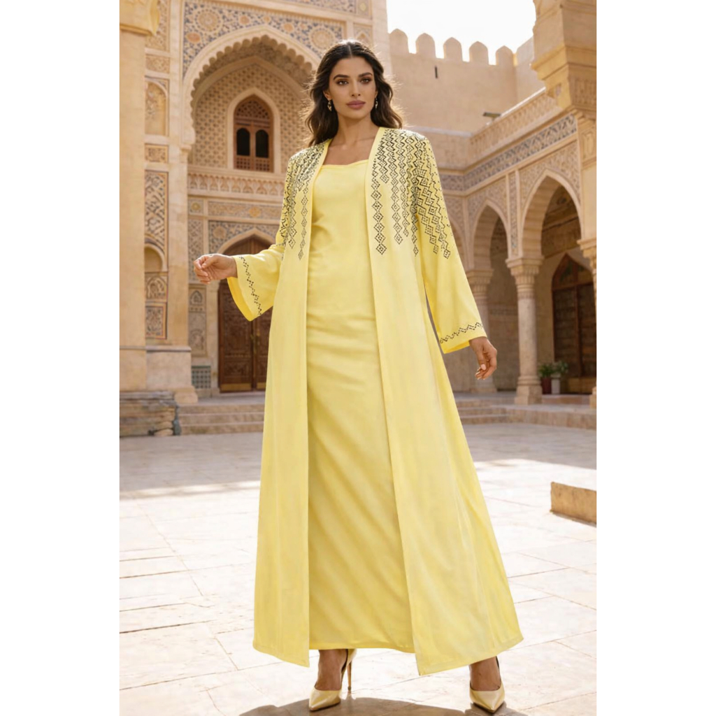 Elegant Plus Size Muslim Abaya Dress – Dubai Kaftan Jalabiya Robe for Women, Ramadan Party Outfit Long Gown