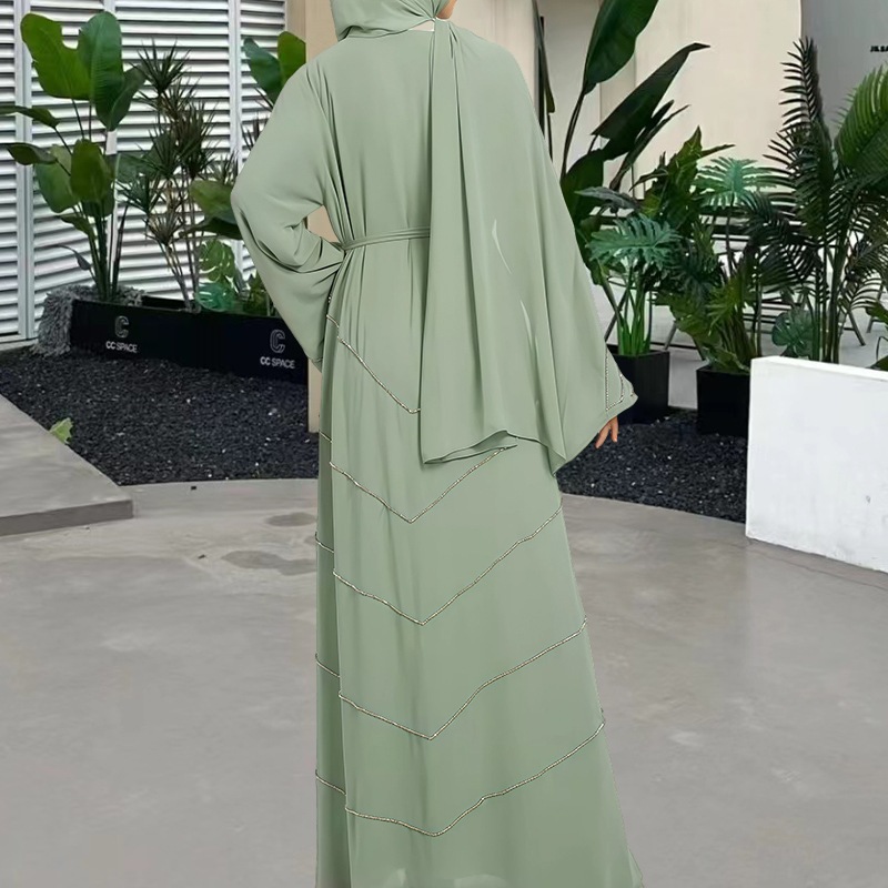 Solid - Color Premium and Luxurious Robes for Spring and Summer. Beaded Dresses for Gatherings and Daily Wear