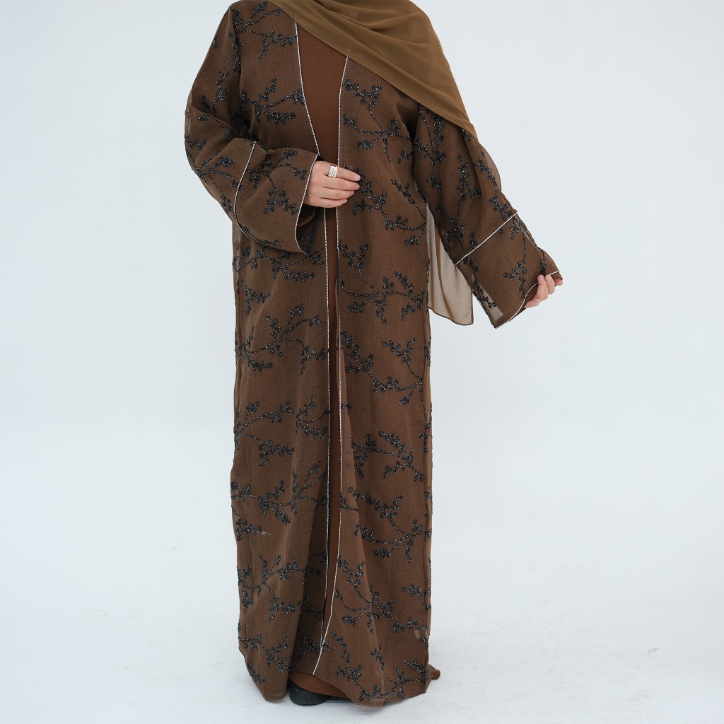 Muslim Women Dubai Abaya Luxury Embroidery Floral Long Dress Kimono Cardigan Kaftan Modest Robe Islamic Clothing