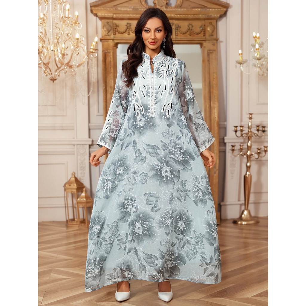 Long Dress Women Eid Muslim Abaya Party Dresses Embroidery Dubai Abayas Ramadan Kaftan Islam Arab Jalabiya Robe
