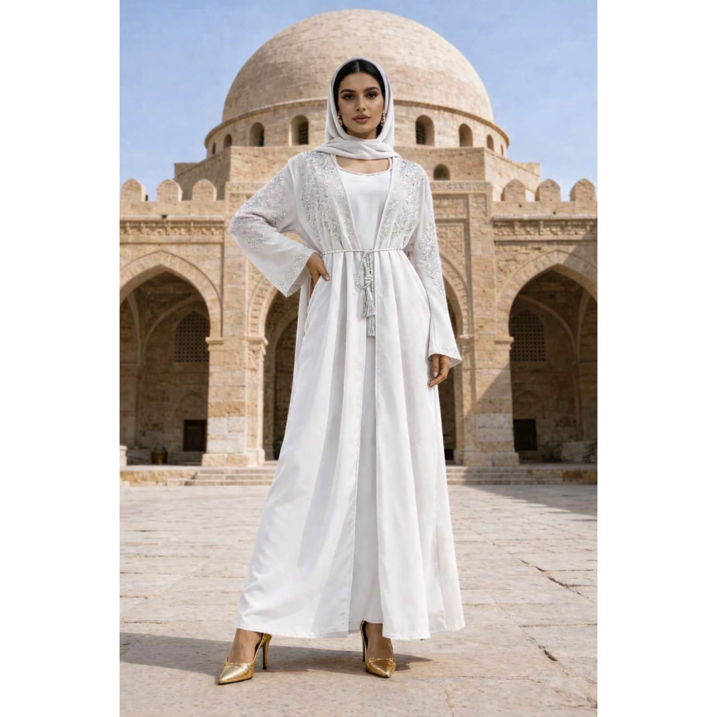 Elegant Plus Size Muslim Abaya Dress – Dubai Kaftan Jalabiya Robe for Women, Ramadan Party Outfit Long Gown