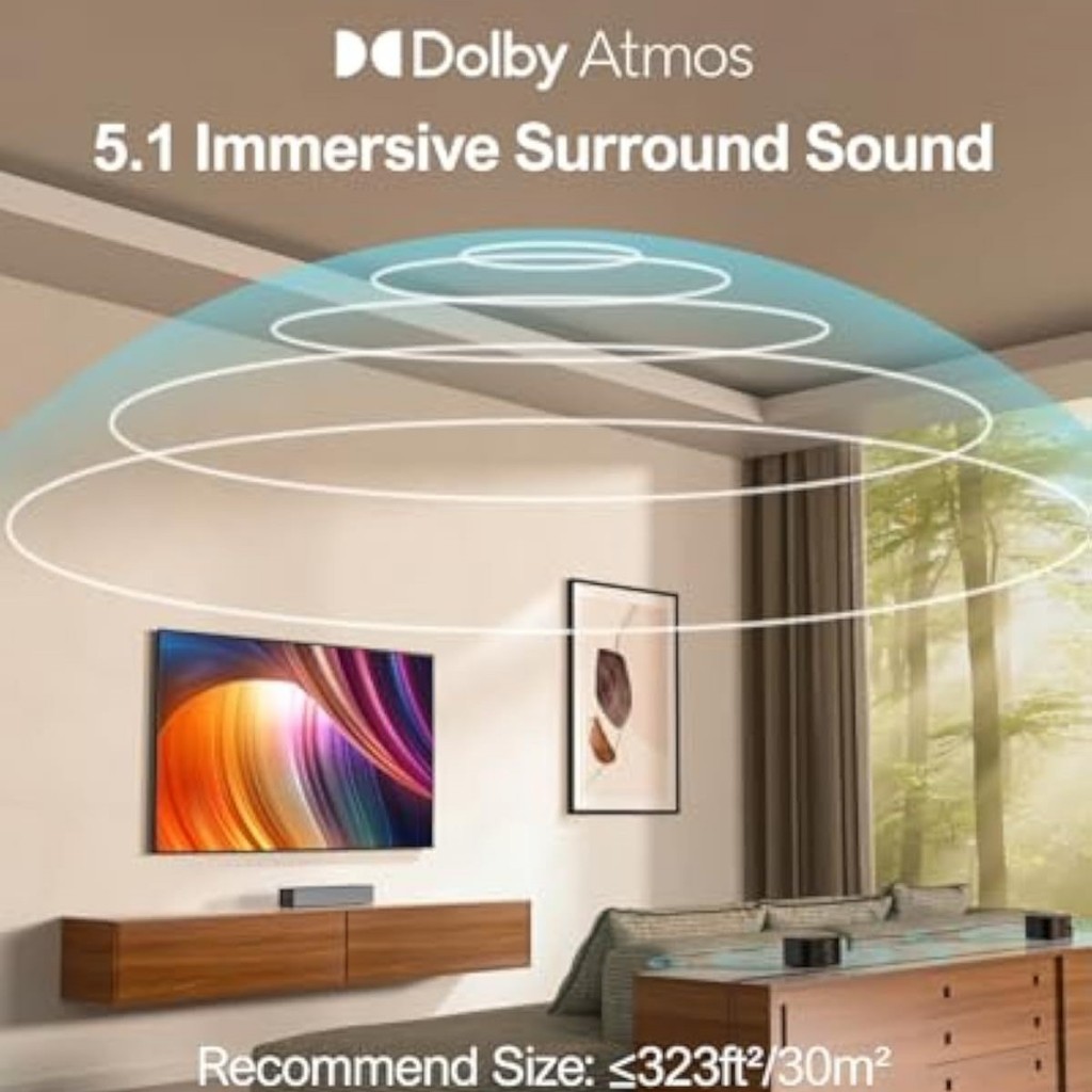 5.1 speaker system with Dolby Atmos 3D sound, 410W high-power home theater New