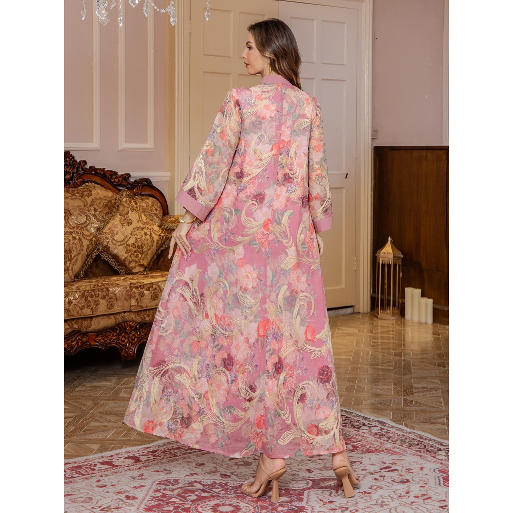 Evening Dresses Arab Long Robe Embroidery Muslim Women Party Jalabiya Ramadan Dubai Abayas Kaftan Islam