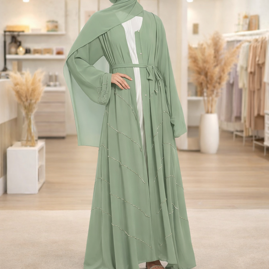 Solid - Color Premium and Luxurious Robes for Spring and Summer. Beaded Dresses for Gatherings and Daily Wear