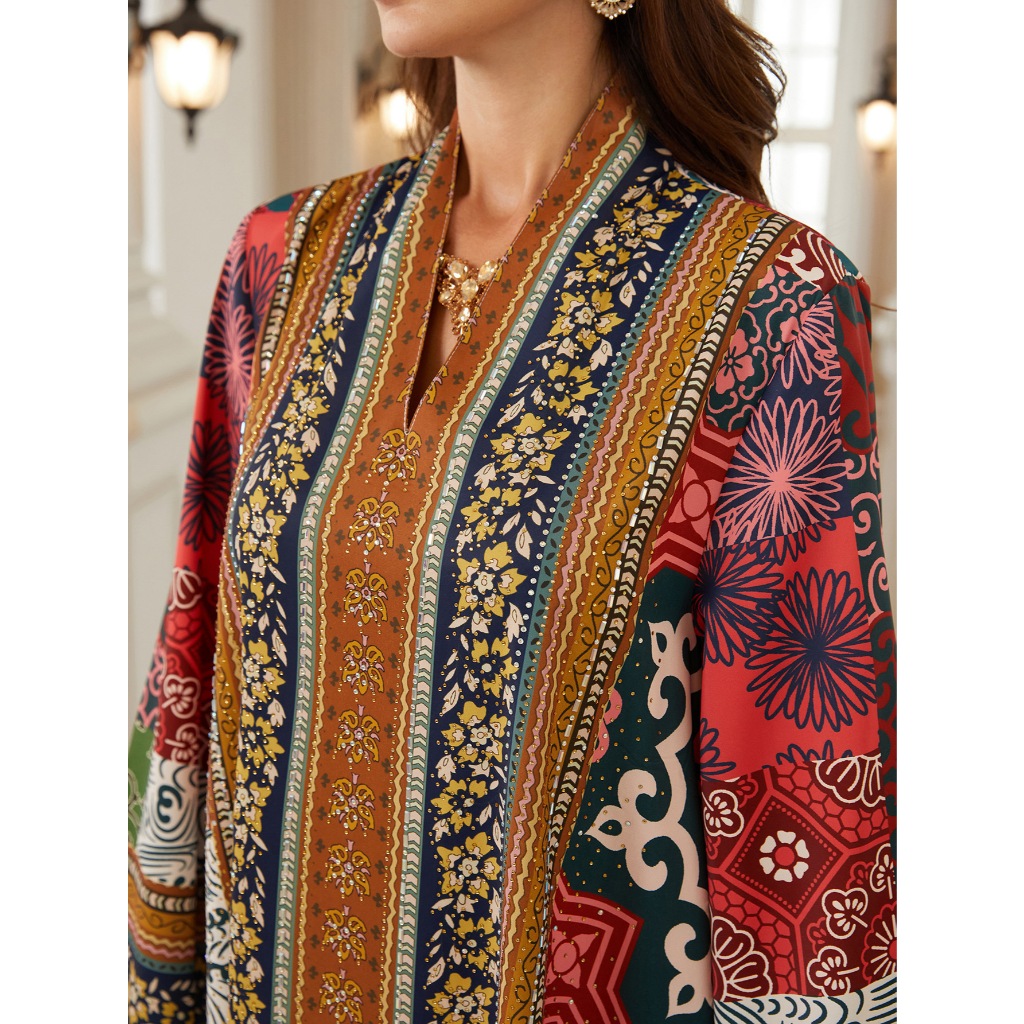 Luxurious Abaya Embroidered Floral Pullover Abaya Conservative Long Sleeve Abaya Designer Dubai Embroidered