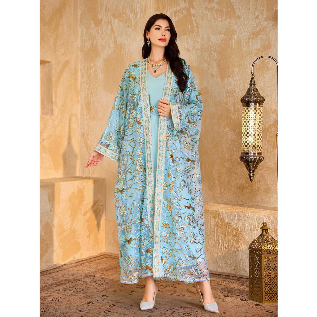 Women Dress Muslim Abaya Embroidery Party Jalabiya Ramadan Long Dresses Abayas Kaftan Arab Long Robe