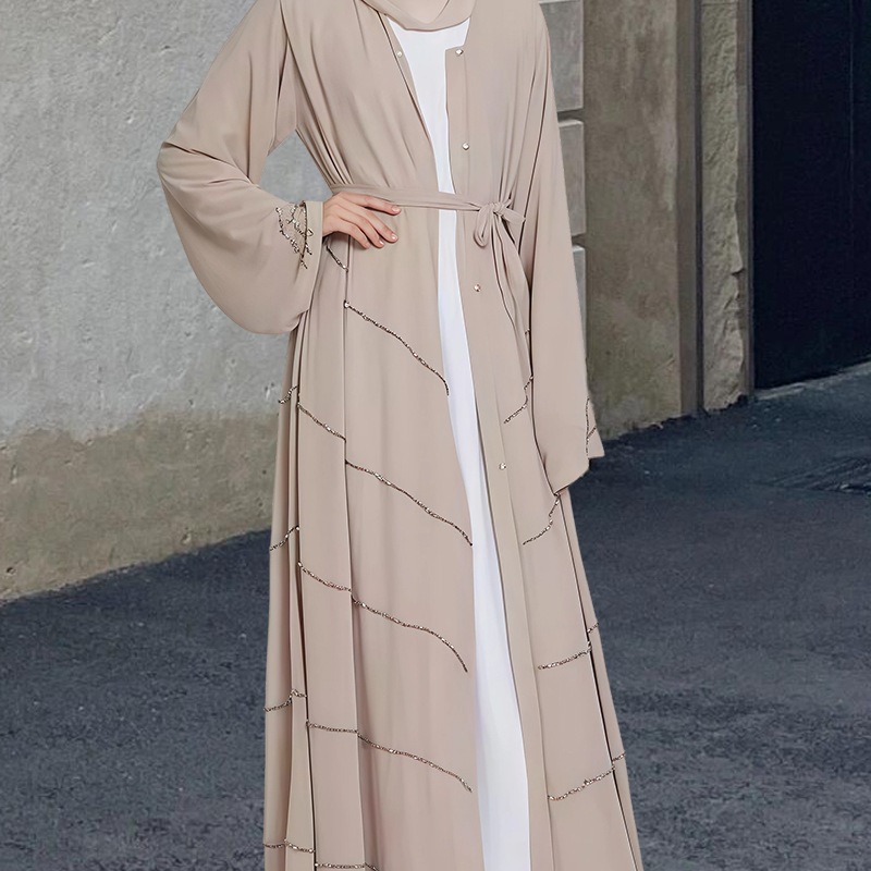 Solid - Color Premium and Luxurious Robes for Spring and Summer. Beaded Dresses for Gatherings and Daily Wear