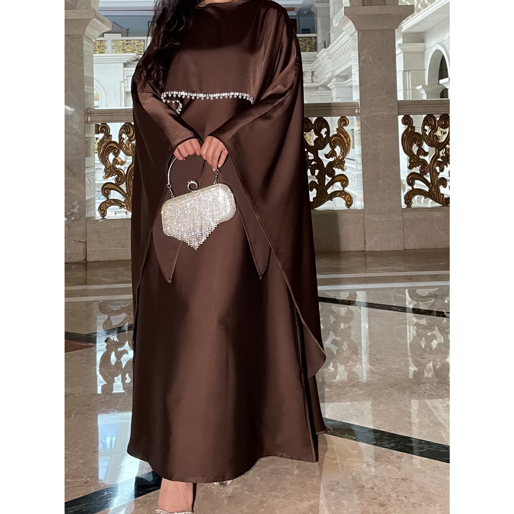 Elegant Pearl Chain Abaya Modest Abaya Muslim Hijab Ramadan Daily Commute Abaya Dubai Style Modest Robe