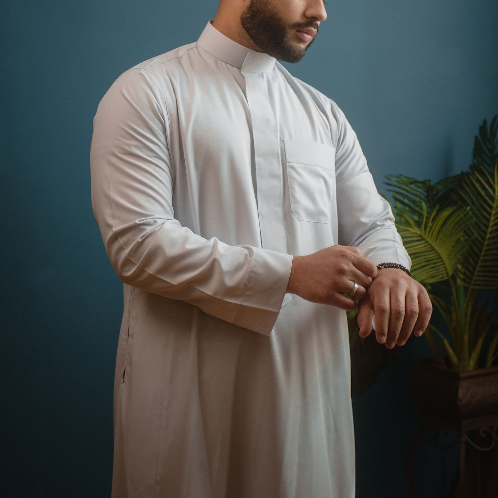 SAUDI AL-ASIL PRIEMER Muslim Men Jubba Thobe Zipper Kimono Dress Saudi Islamic Muslim Clothing Abaya Dubai Arab Dress