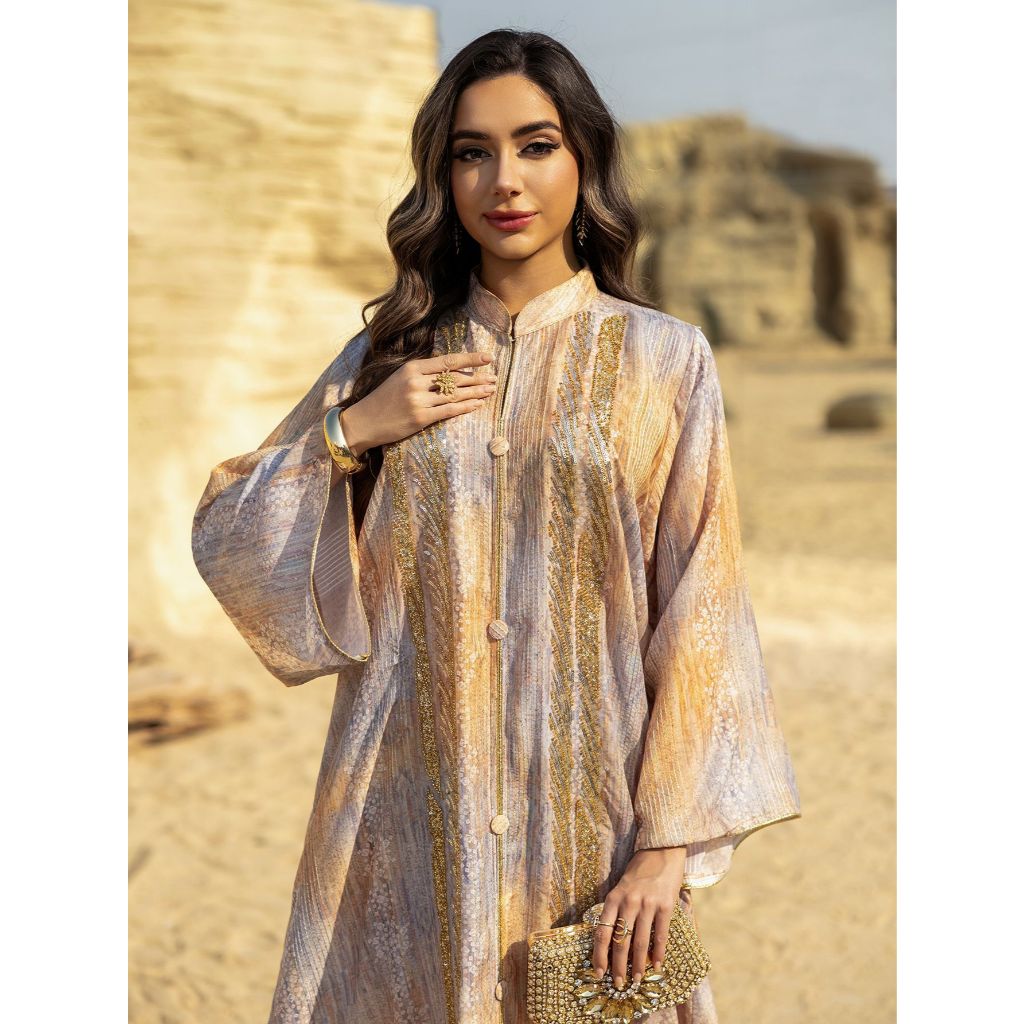 Women Dress Muslim Prayer Abaya Sequins Embroidery Abayas Dubai Islam Party Kaftan Robe Longue
