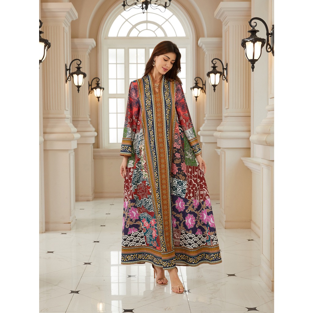 Luxurious Abaya Embroidered Floral Pullover Abaya Conservative Long Sleeve Abaya Designer Dubai Embroidered