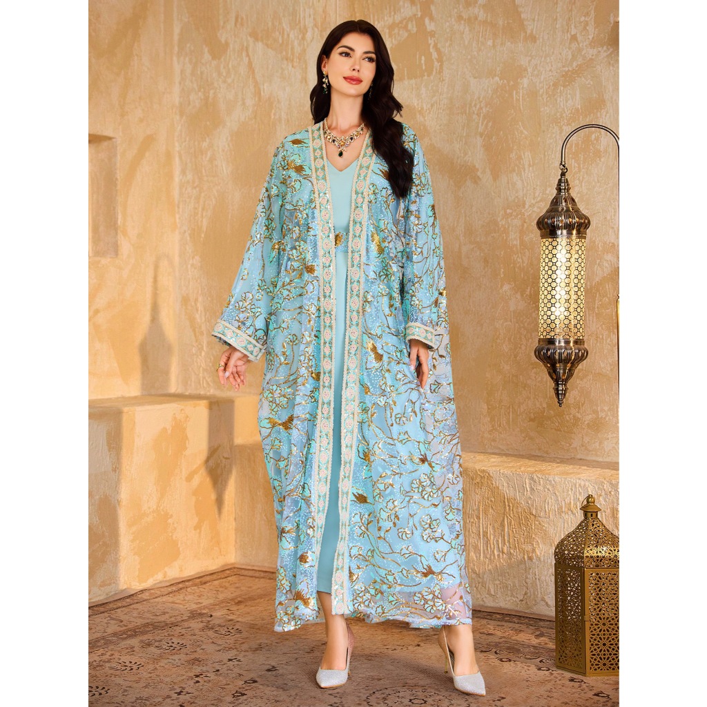 Women Dress Muslim Abaya Embroidery Party Jalabiya Ramadan Long Dresses Abayas Kaftan Arab Long Robe