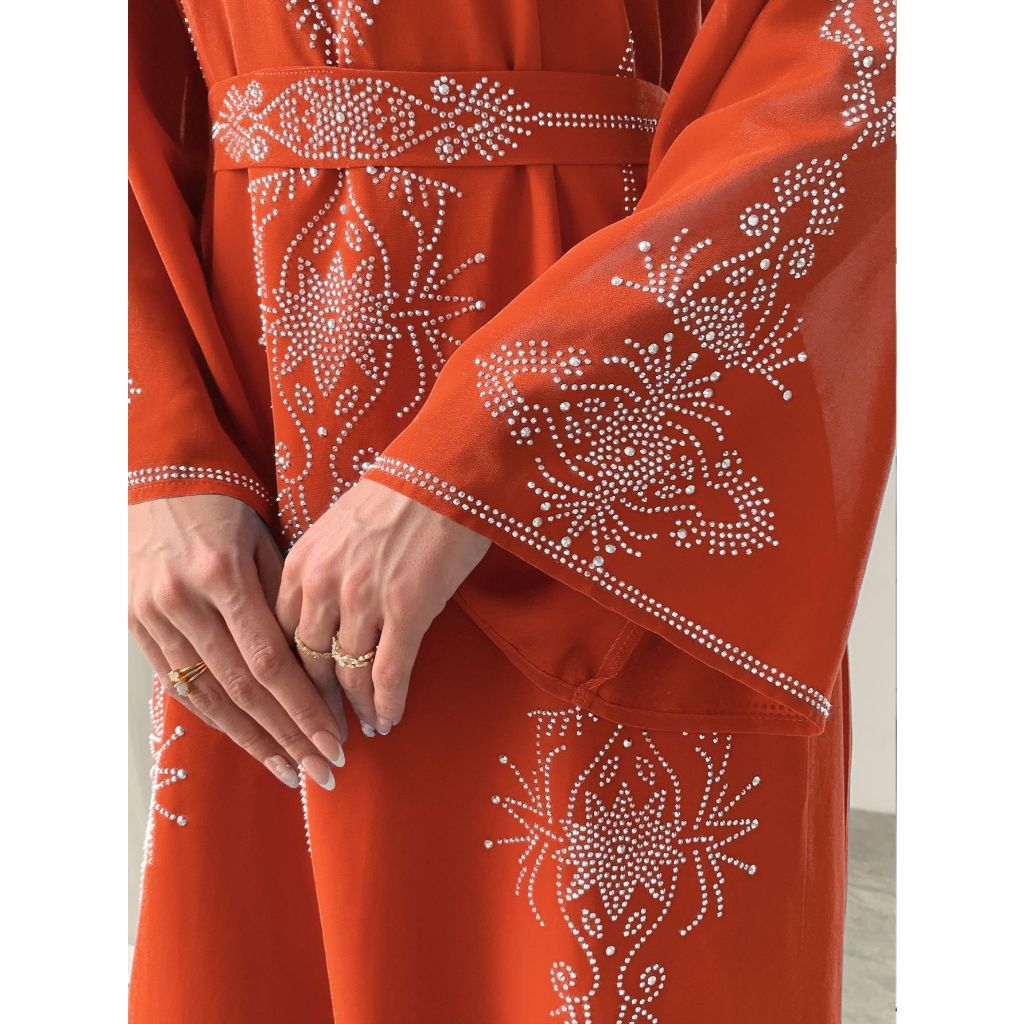 Women Diamond Dress Abaya Muslim Jalabiya Ramadan V Neck Party Dresses Arab Long Robe Dubai Kaftan