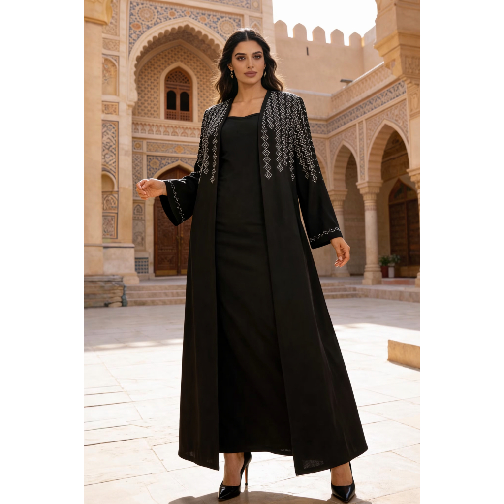 Elegant Plus Size Muslim Abaya Dress – Dubai Kaftan Jalabiya Robe for Women, Ramadan Party Outfit Long Gown