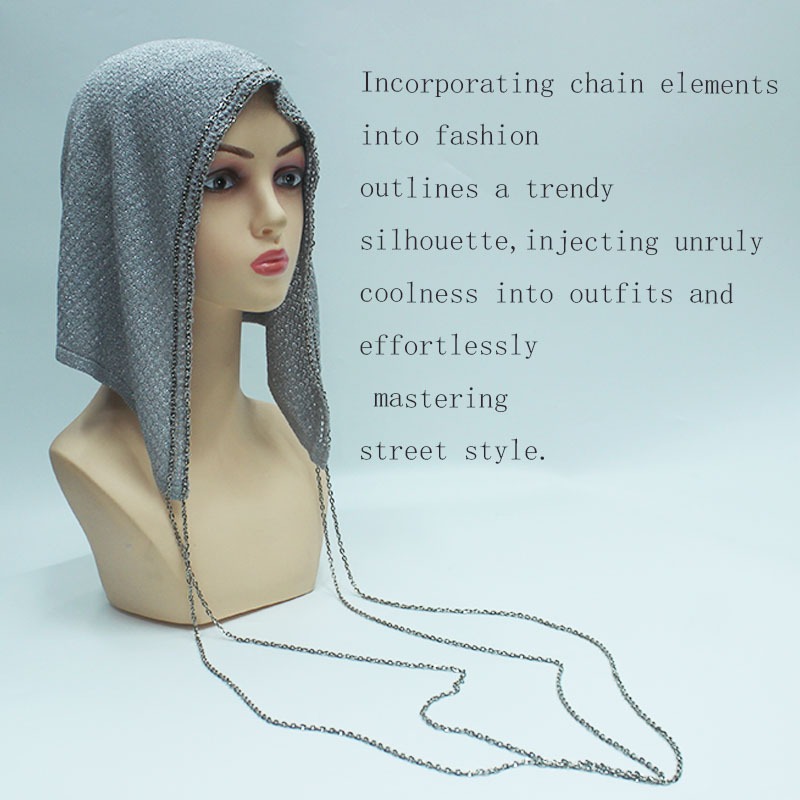 Baraclava handmade hollow-out face slimming shiny beanie knitted wool hat