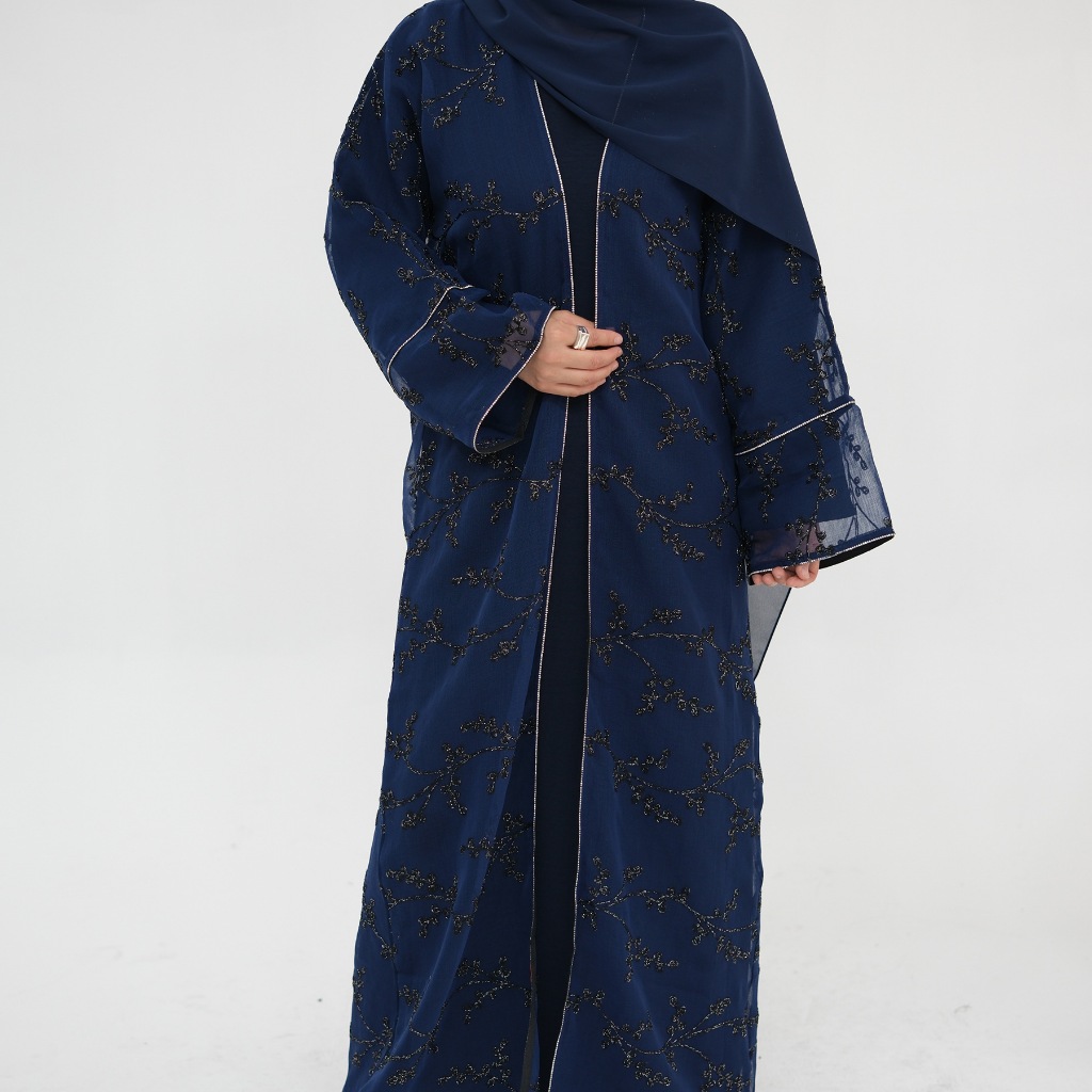 Muslim Women Dubai Abaya Luxury Embroidery Floral Long Dress Kimono Cardigan Kaftan Modest Robe Islamic Clothing