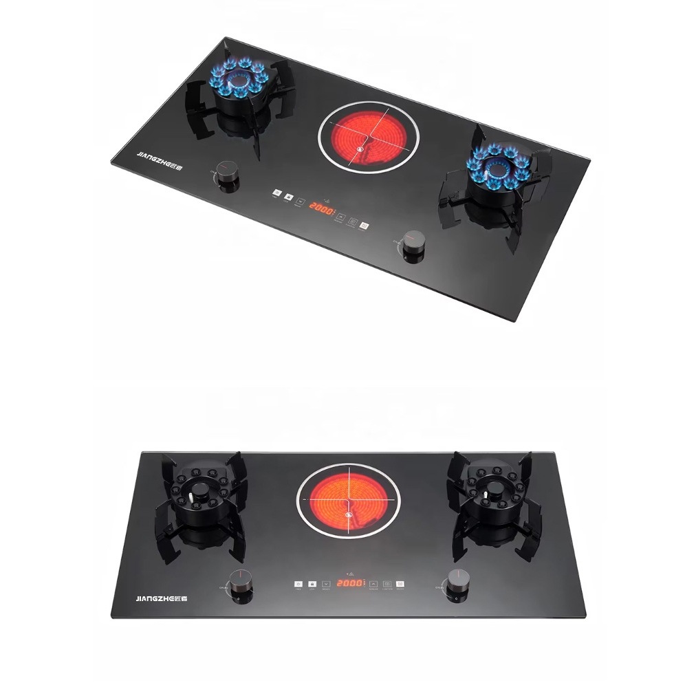 New Burner Gas + Electric Stove Built-In Embedded 4.8kW Safety Certified