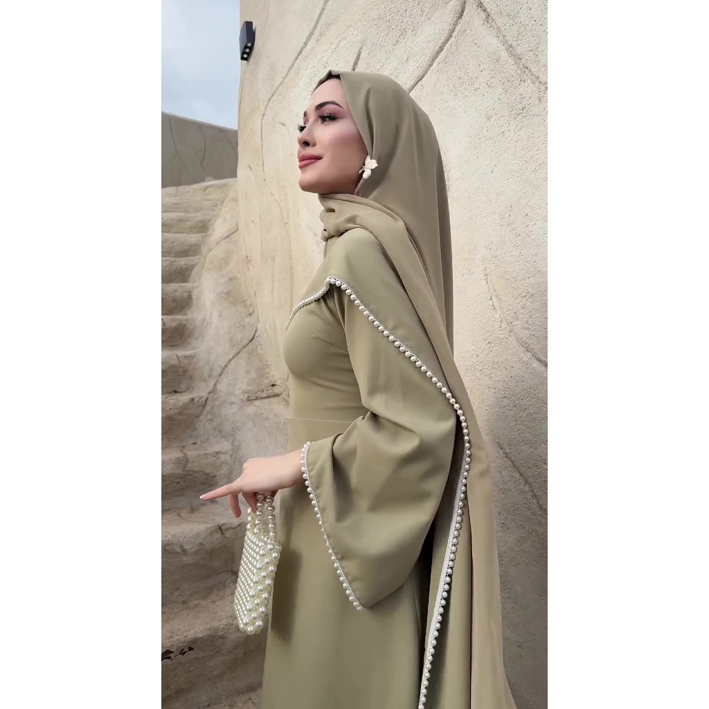 Elegant Long Sleeves Dresses Spring Women Bell Sleeve Long Dress High Waist Pullover Loose Knee Length Dress