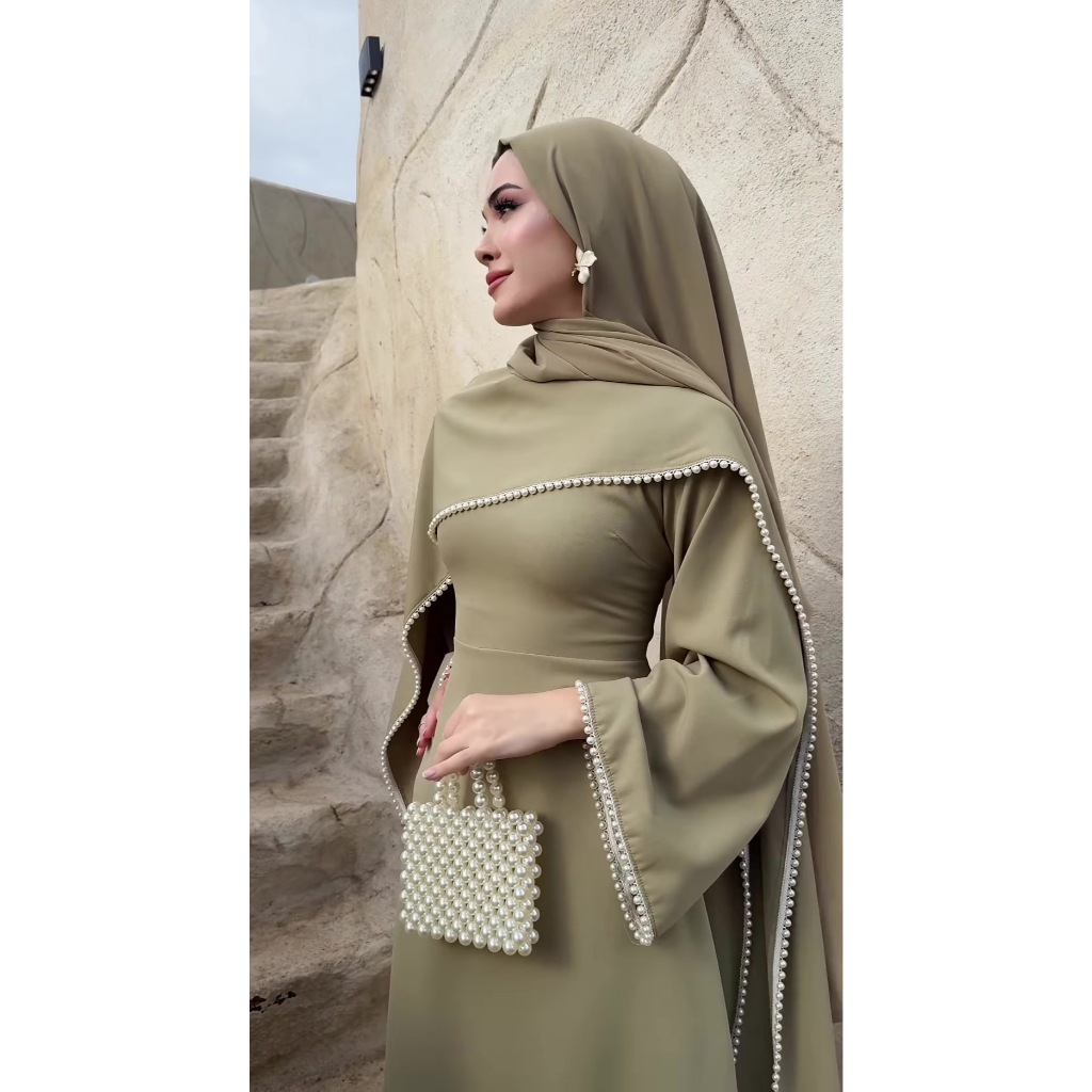 Elegant Long Sleeves Dresses Spring Women Bell Sleeve Long Dress High Waist Pullover Loose Knee Length Dress