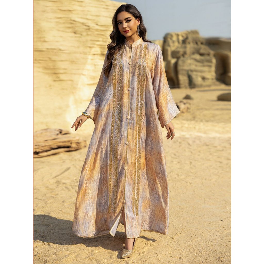 Women Dress Muslim Prayer Abaya Sequins Embroidery Abayas Dubai Islam Party Kaftan Robe Longue