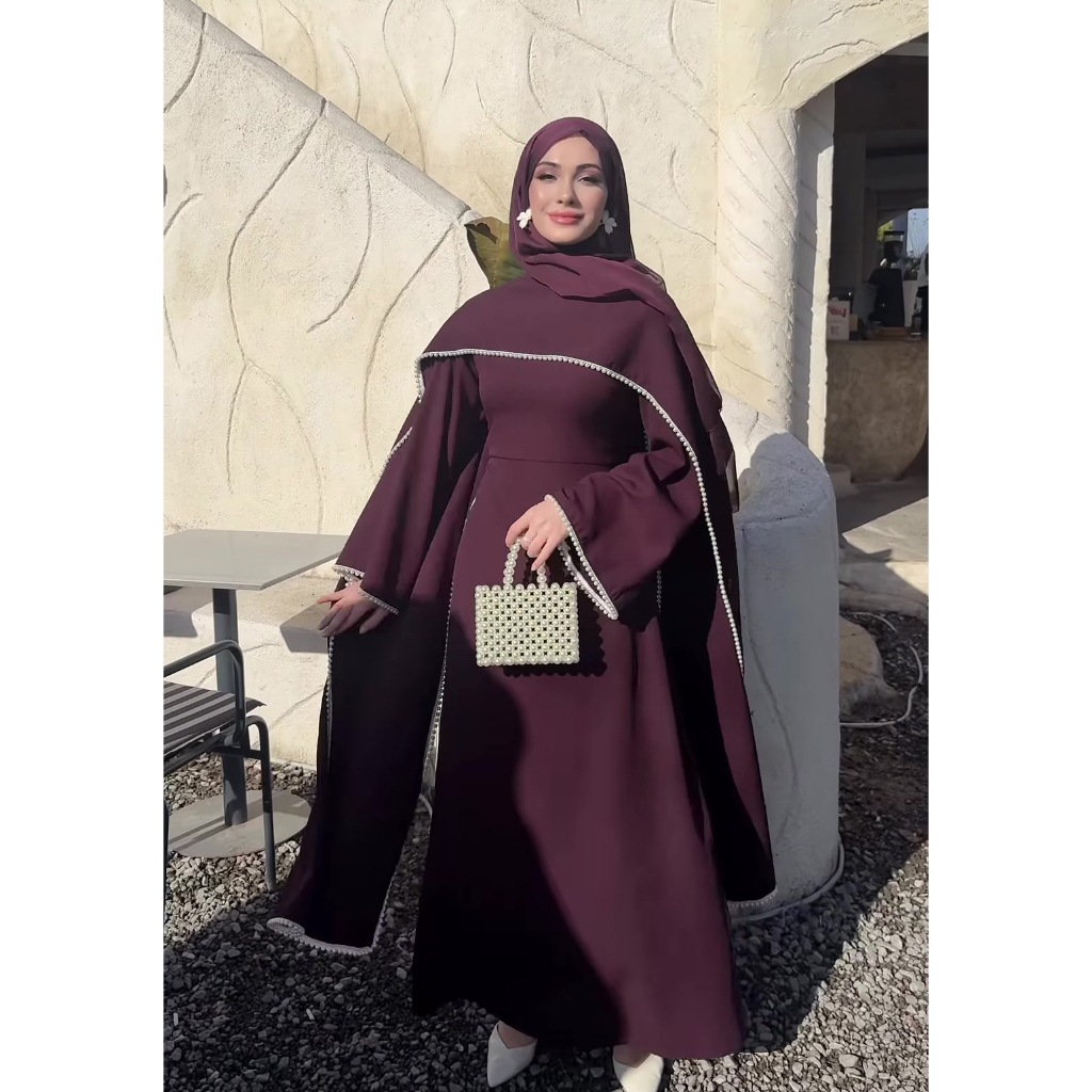Elegant Long Sleeves Dresses Spring Women Bell Sleeve Long Dress High Waist Pullover Loose Knee Length Dress
