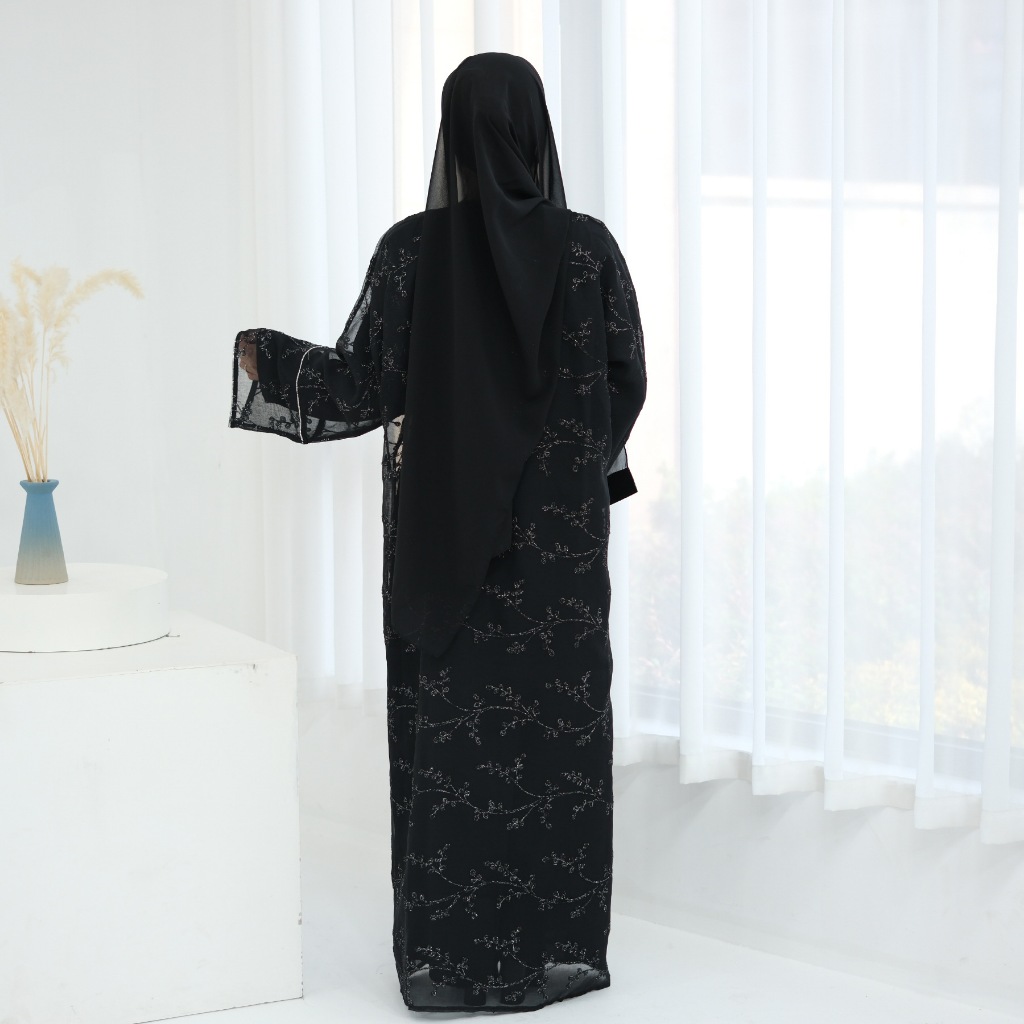 Muslim Women Dubai Abaya Luxury Embroidery Floral Long Dress Kimono Cardigan Kaftan Modest Robe Islamic Clothing
