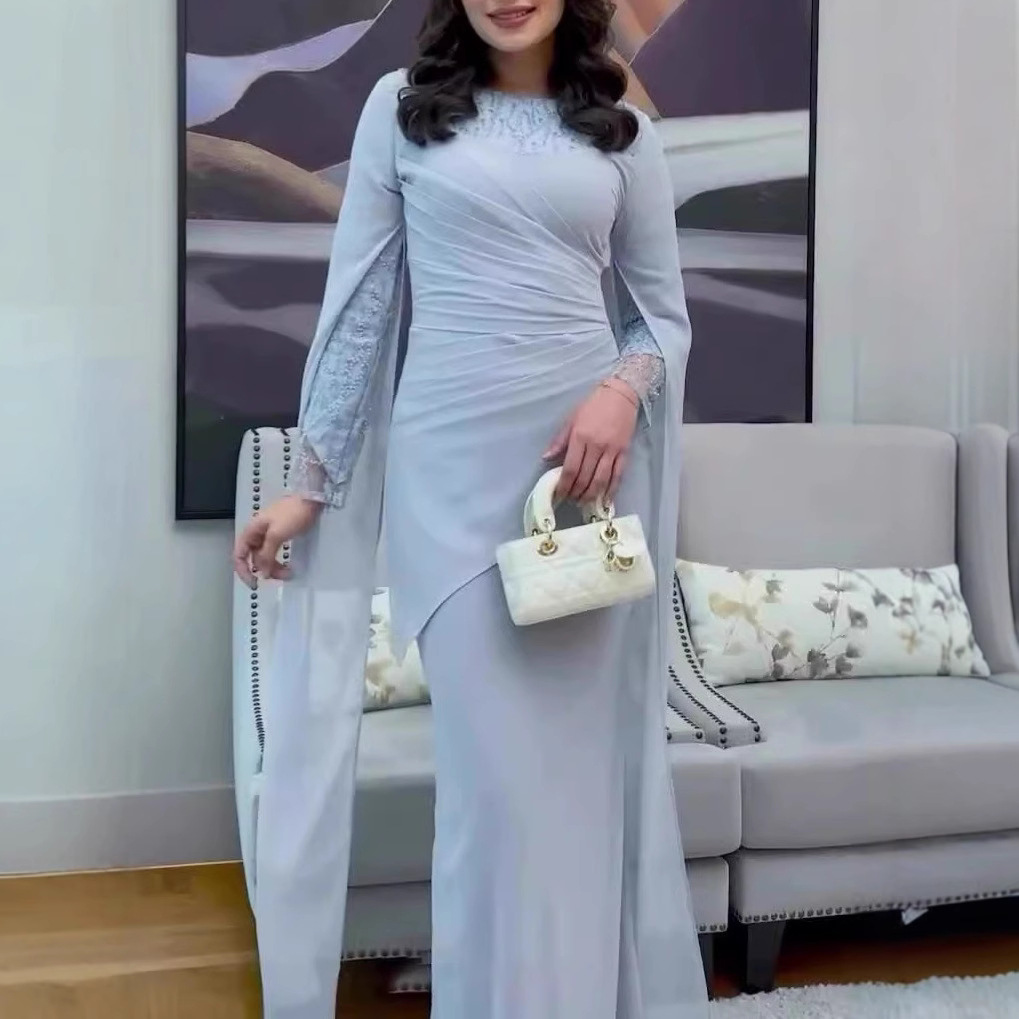Arab Muslim Abaya for Women Elegant Long Dress Abayas Kaftan Summer Split Sleeve Maxi Party Ramadan Gown - detail 11