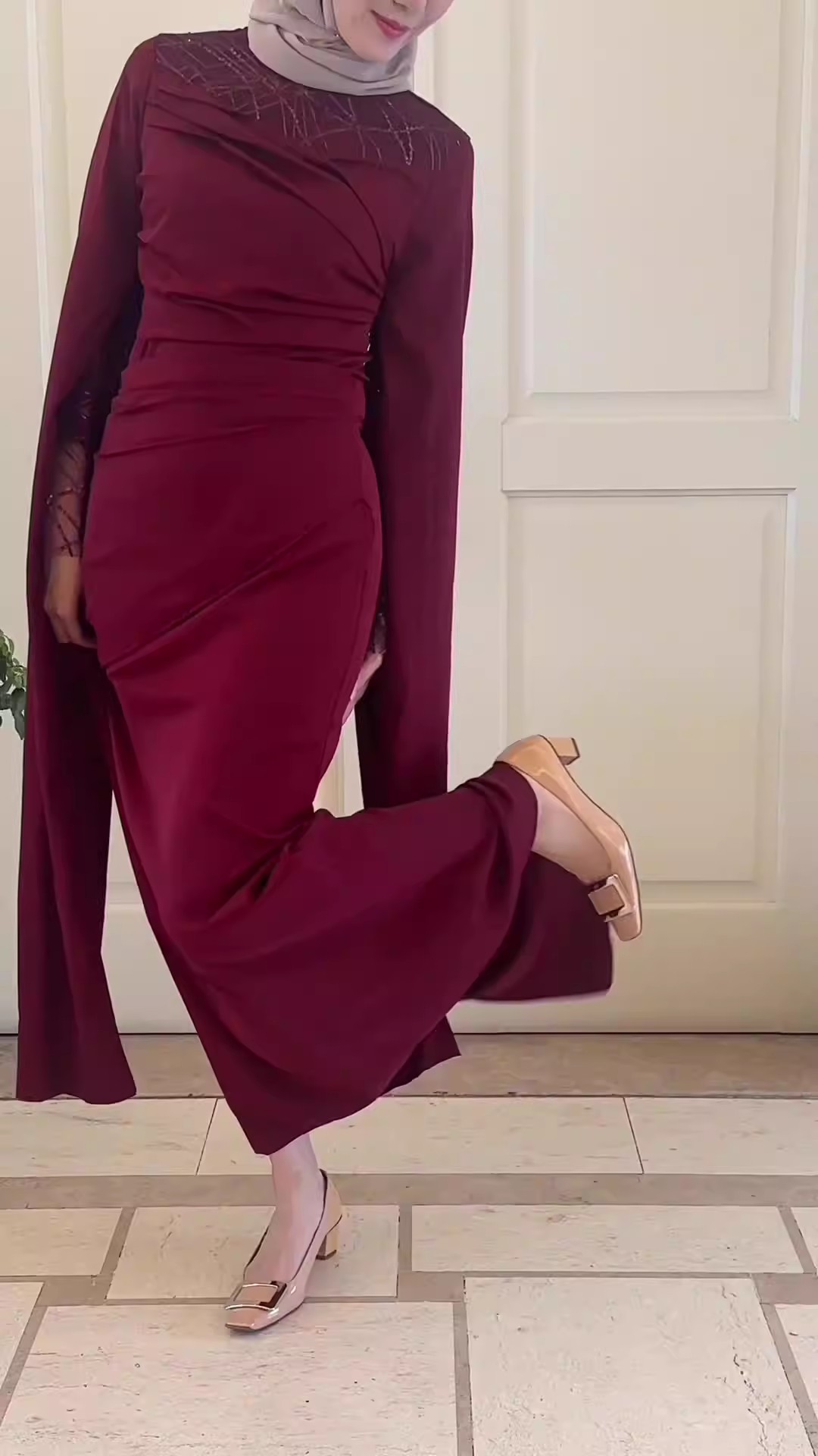 Arab Muslim Abaya for Women Elegant Long Dress Abayas Kaftan Summer Split Sleeve Maxi Party Ramadan Gown - detail 12
