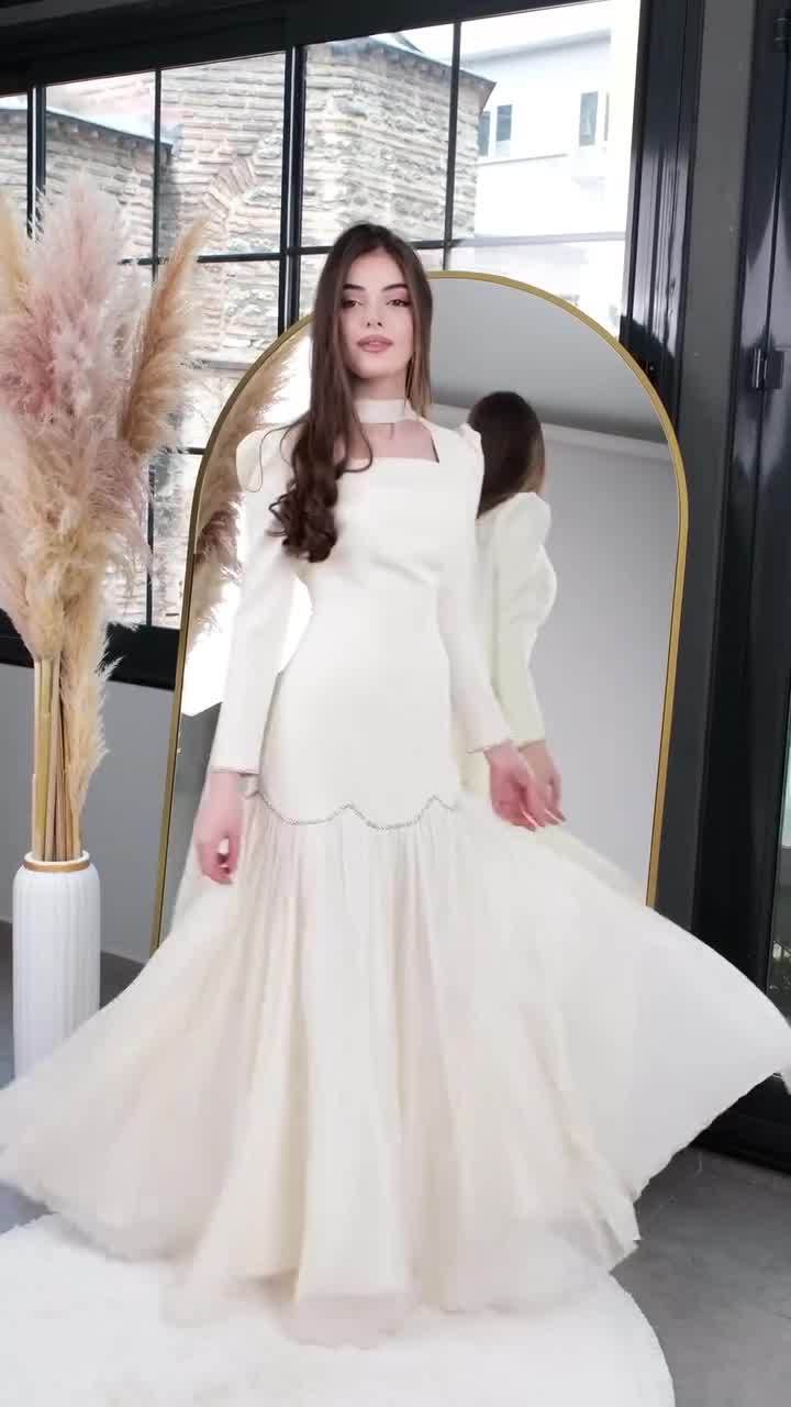 Light Luxury Women's Dress Spring New Item Handmade Diamond Inlaid Ribbon Design Long Sleeved Lady Slim Fit Dress - detail 7