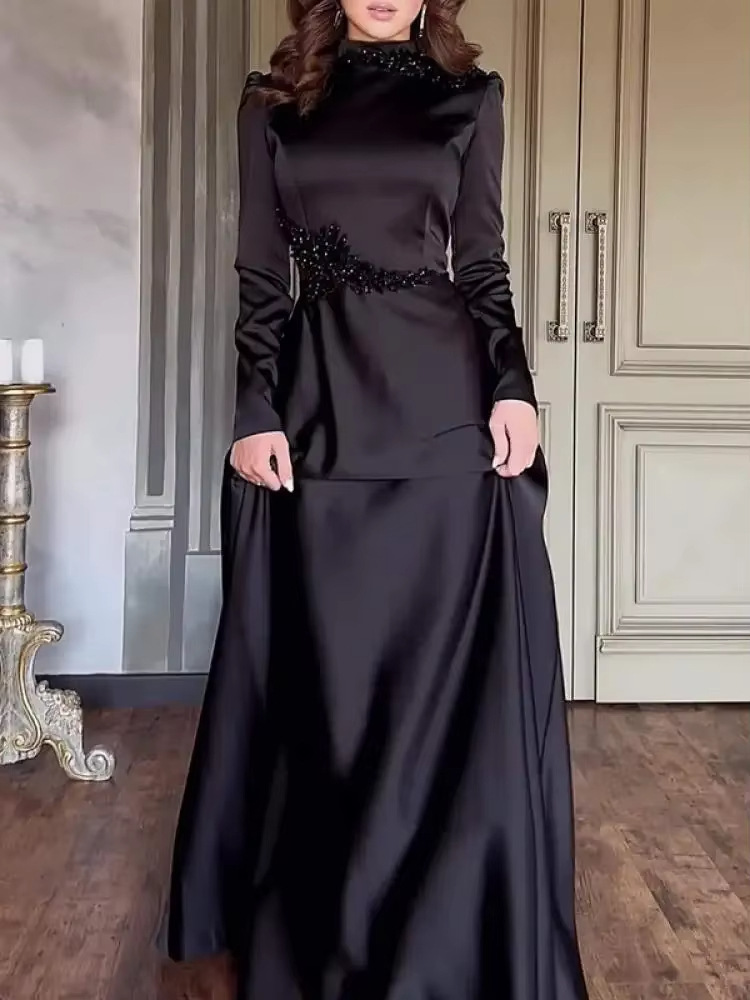 Women Party Dresses Abaya Appliques Ramadan Eid Muslim Kaftan Dubai Islam Arab Long Robe Jalabiya Vestidos Abayas - detail 5