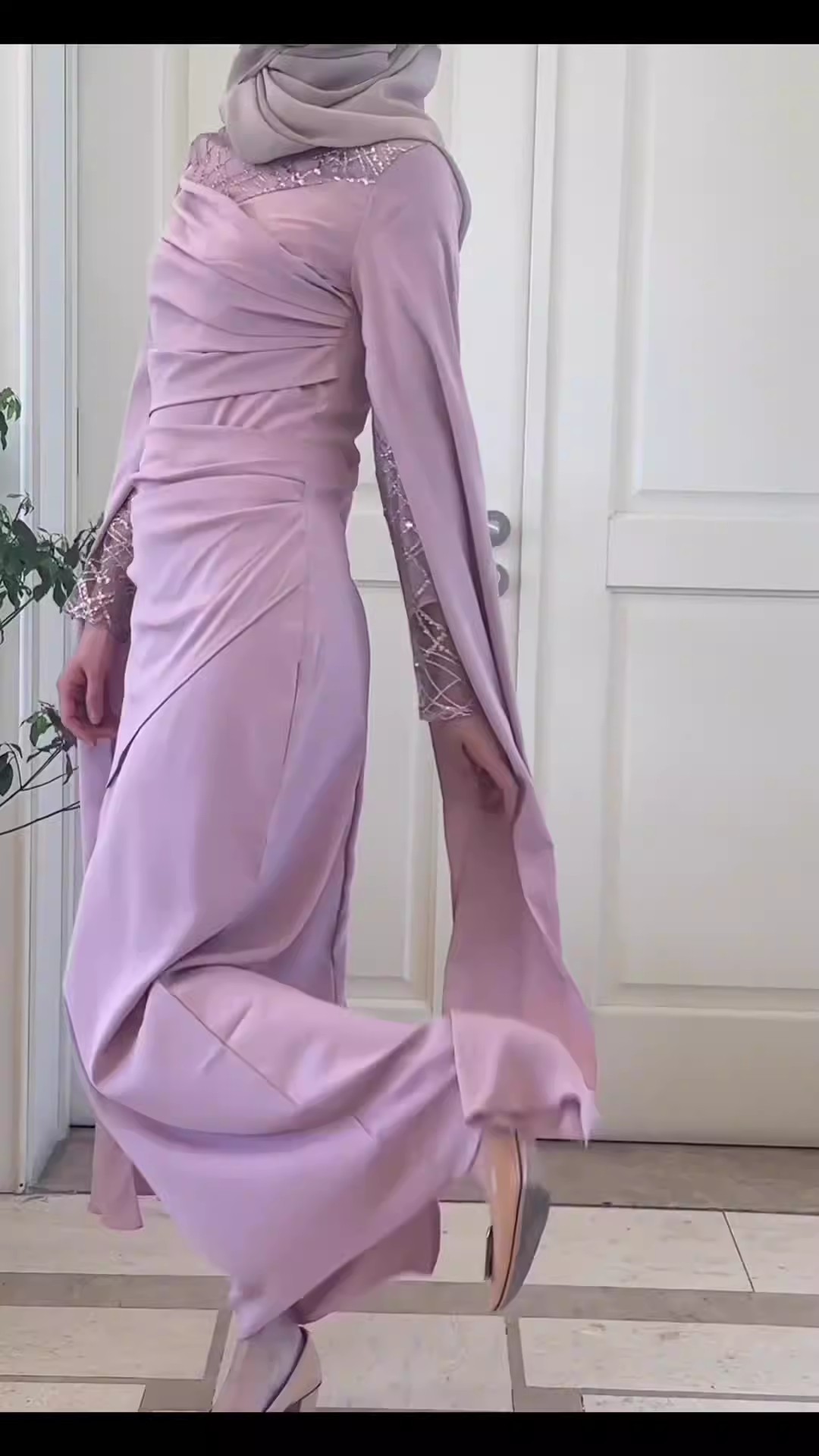 Arab Muslim Abaya for Women Elegant Long Dress Abayas Kaftan Summer Split Sleeve Maxi Party Ramadan Gown - detail 9